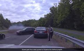 Video: Out Of Control Car Nearly Hits Officer In Wild Crash In US