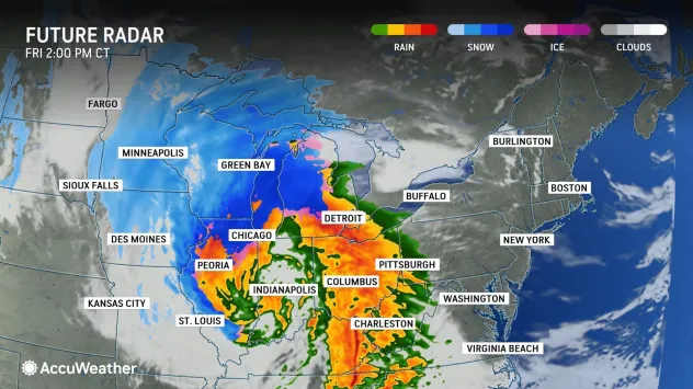 Winter storm to strengthen rapidly, threatening blizzard conditions in the Chicago area and tornadoes in the South