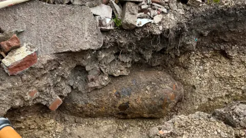 Unexploded World War II bomb found in a garden in England