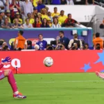 Lautaro Martinez scores Argentina's winning goal against Colombia