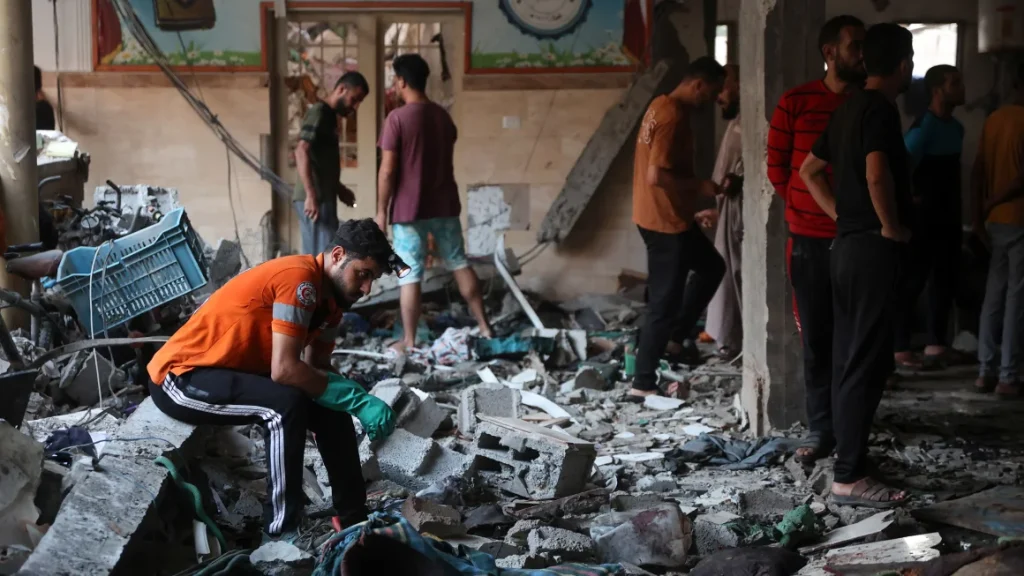 Gaza City after it was hit by an Israeli strike