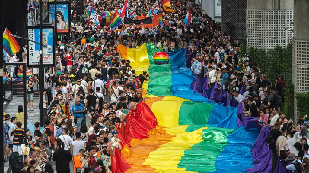 Participants march during the Bangkok Pride Parade in Thailand