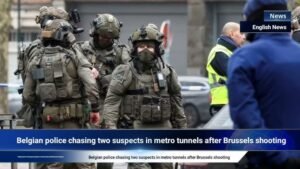 Belgian police chasing two suspects in metro tunnels after Brussels shooting