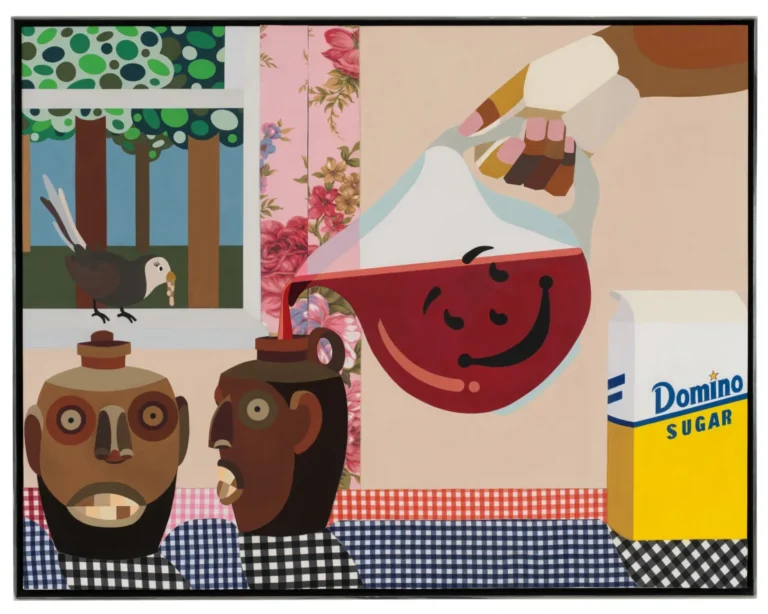 In a Derrick Adams’ painting, Black history collides joyfully with the present